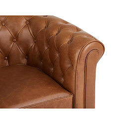 Acheter Vente-Unique Canapé 2 places en cuir de vachette camel CHESTERFIELD