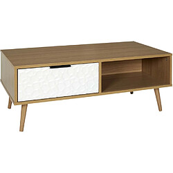 The Home Deco Factory Table basse en bois 1 tiroir Sven.