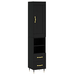 Maison Chic Buffet,Meuble de Rangement,commode pour salon,Cuisine Noir 34,5x34x180 cm Bois d'ingénierie -MN90240