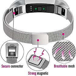 Acheter Wewoo Bracelet pour montre connectée Dragonne magnétique en acier inoxydable FITBIT Altataille grande170 à 236 mm café