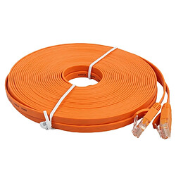 Wewoo Câble réseau LAN plat Ethernet Orange ultra-plat 15m CAT6, cordon de raccordement RJ45