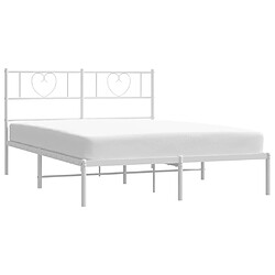 Avis Maison Chic Lit adulte - Cadre de lit métal avec tête de lit pour chambre blanc 135x190 cm -MN47996