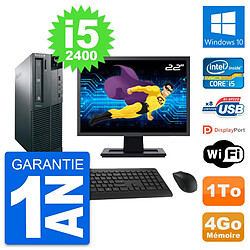 PC Lenovo M82 SFF Ecran 22" Intel i5-2400 RAM 4Go Disque Dur 1To Windows 10 Wifi · Occasion 