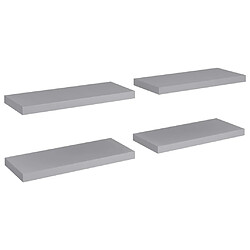 Maison Chic Lot de 4 Étagères murales,Étagère Rangement flottate Gris 60x23,5x3,8 cm MDF -MN15857