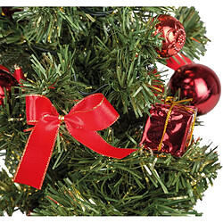 Unbekannt III yh790 a/14R Arbre Décoration de Noël avec 10 LED Blanches Chaudes, Env. 35 x 19 cm, plastique, multicolore/Rouge