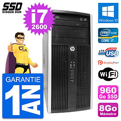 PC Tour HP Compaq Pro 6300 CMT Intel i7-2600 RAM 8Go SSD 960Go Windows 10 Wifi - Occasion