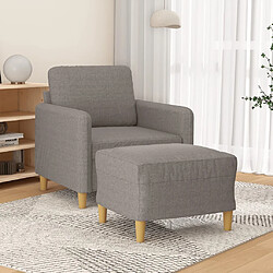 vidaXL Fauteuil avec repose-pied Taupe 60 cm Tissu