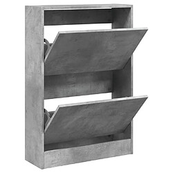 Maison Chic Armoire à chaussures | Meuble de rangement à chaussures Meuble d'Entrée gris béton 60x21x87,5 cm bois d'ingénierie -MN69622