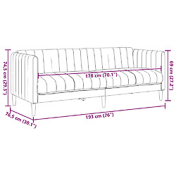 vidaXL Canapé à 3 places marron similicuir daim pas cher