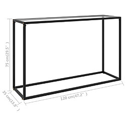 vidaXL Table console Transparent 120x35x75 cm Verre trempé pas cher