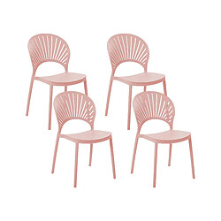 Beliani Lot de 4 chaises Matière synthétique Rose pastel OSTIA