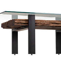 Table Basse Romimex Marron Noir 70 x 45 x 130 cm pas cher