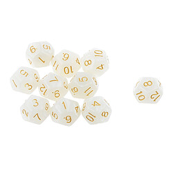 Avis 10pcs Douze Faces De Dés D12 Jouer D & D Jeux Rpg Parti Dices Blanc