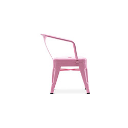 ICONIK INTERIOR Chaise enfant avec accoudoirs - Chaise enfant design industriel - Acier - Stylix Rose