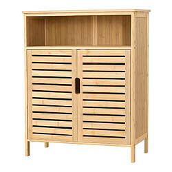 Meuble de rangement Eslöv à 2 portes 81 x 65,5 x 31 cm en bambou [en.casa] 