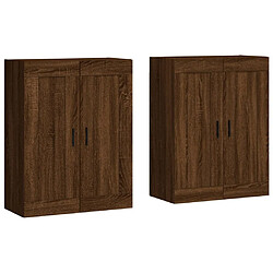 Maison Chic Lot de 2 Armoires murales,Meuble de Rangement,Armoire Suspendue chêne marron bois d'ingénierie -MN51490