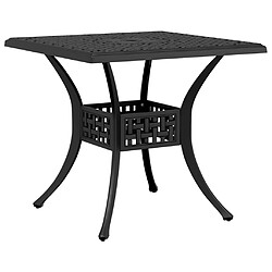 vidaXL Table de jardin noir 80x80x75 cm aluminium coulé