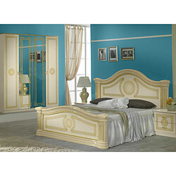 Dansmamaison Chambre complète 160x200 Beige/Doré - BLAIR