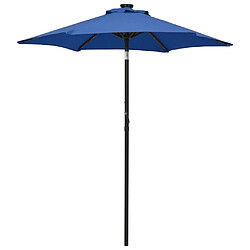 Maison Chic Parasol Jardin | Parasol avec lumières LED Bleu azuré 200x211 cm Aluminium - GKD18529