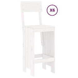 Avis Maison Chic Table de bar et chaises d'extérieur 7 pcs,Ensemble de bar de jardin pour relax blanc bois de pin massif -GKD167018