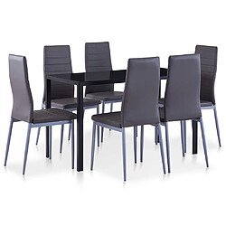 vidaXL Ensemble à dîner 7 pcs Gris