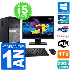 PC Tour Dell 9010 Ecran 19" Intel i5-3470 RAM 32Go Disque 1To Windows 10 Wifi - Occasion