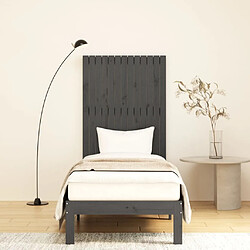 Avis Maison Chic Tête de lit scandinave pour lit adulte,Meuble de chambre murale Gris 82,5x3x110 cm Bois massif de pin -MN38279