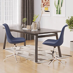 vidaXL Chaises pivotantes à manger lot de 2 bleu tissu