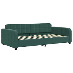 Maison Chic Lit de repos | Lit d'appoint | Lit de jour pour salon vert foncé 90x200 cm velours -GKD74724