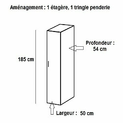 Inside 75 Colonne de rangement LUND penderie blanc mat largeur 50 x 54 cm profondeur