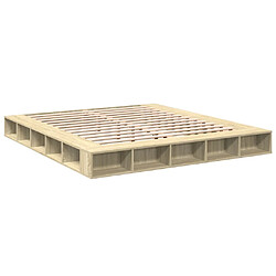 Vidaxl Cadre de lit chêne sonoma 200x200 cm bois d'ingénierie 