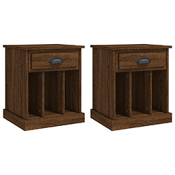 Maison Chic Lot de 2 Tables de chevet,Table de nuit,Table d'appoint pour salon chêne marron 43x36x50 cm -MN85746