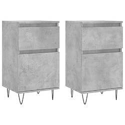 vidaXL Buffets 2 pcs gris béton 40x35x70 cm bois d'ingénierie