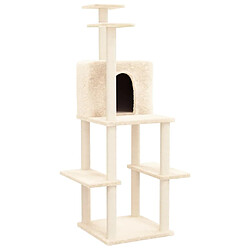 vidaXL Arbre à chat avec griffoirs en sisal Crème 144,5 cm