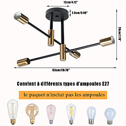 Stoex Plafonnier Moderne 4 Lumières Lampe de Plafond en Métal Noir Plafonniers D'Intérieur E27 Pour Salle de Bain Chambre Couloir Salon pas cher