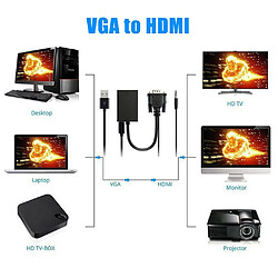 Acheter Universal Noir Portable USB 1080p Converter VGA Adaptateur par câble audio Vidéo Portable | Câble HDMI