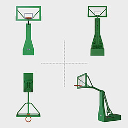 Modèle De Cerceau De Basket-ball En Plastique 1/32 Pour Figurines D'action Accessoires De Scène Vert pas cher