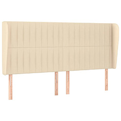 Maison Chic Tête de lit scandinave avec oreilles,meuble de chambre Crème 163x23x118/128 cm Tissu -MN58591