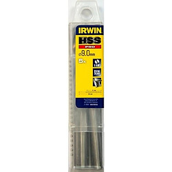 IRWIN Etui de 5 forets HSS PRO taillés meulés 9,00x125 mm