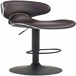 Decoshop26 Lot de 2 tabourets de bar design contemporain pieds en métal noir assise en synthétique marron 10_0001168