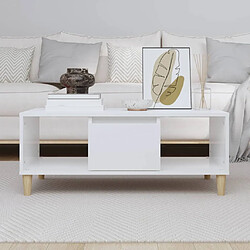 Avis Maison Chic Table basse,Table Console Table d'appoint, Table pour salon Blanc brillant 90x50x36,5 cm Bois d'ingénierie -MN30622