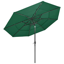 Avis Maison Chic Parasol Jardin | Parasol à 3 niveaux avec mat en aluminium Vert 3 m - GKD32496