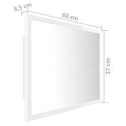 vidaXL Miroir à LED de bain Blanc brillant 60x8,5x37 cm Acrylique pas cher