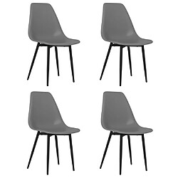 vidaXL Chaises à manger lot de 4 gris PP