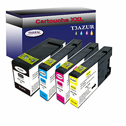 Lot de 4 Cartouches compatibles Canon PGI1500XL - T3AZUR Lot de 4 Cartouches compatibles pour Canon Maxify MB2155, MB2350 (1Bk/1C/1M/1Y) - T3AZUR