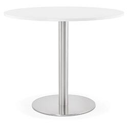 Alterego Petite table de bureau / à diner ronde 'DALLAS' blanche - Ø 90 cm