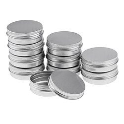 Petits Récipients Potables En Aluminium De Bidon En Métal De 40G / 1.4 Once Argent Avec Les Couvercles Supérieurs De Vis Pour Stocker La Poudre Cosmétique, Composent Des échantillons, Le Baume De Lèvre, Les Crèmes, La Lotion