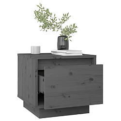 Avis vidaXL Tables de chevet 2 pcs Gris 35x34x32 cm Bois de pin solide