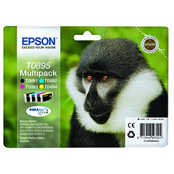 Epson T0895 Multipack Cartouche d'encre d'origine - Bleu/Noir/Rose/Jaune