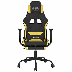 Avis Maison Chic Chaise de jeu, Chaise gaming avec repose-pied, Fauteuil gamer,Chaise de Bureau Noir et jaune Tissu -GKD69324